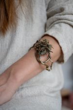 botanical flower handmade bracelet precious metal
