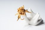 handmade botanical flower ring solid gold
