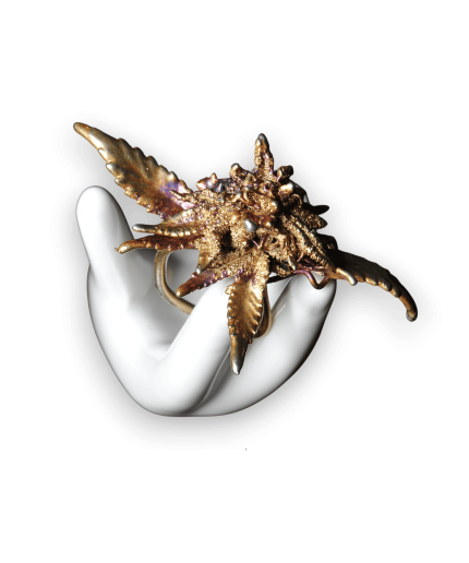 natural botanical bud ring gold silver 420karat