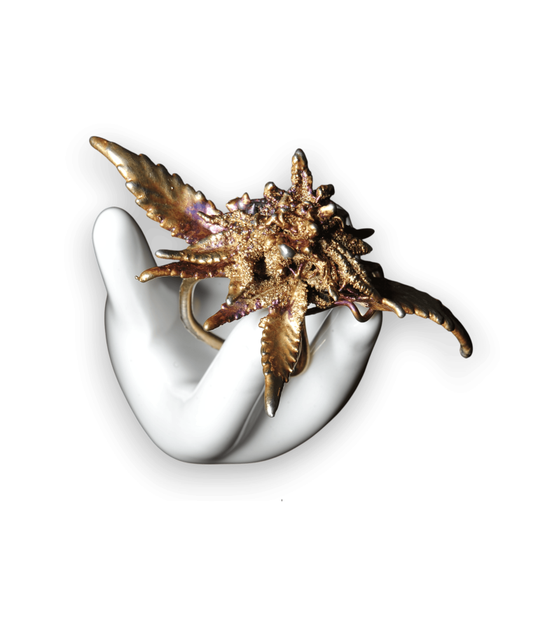 natural botanical bud ring gold silver 420karat