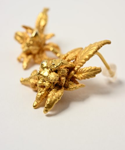 24k gold botanical bud earrings 420karat