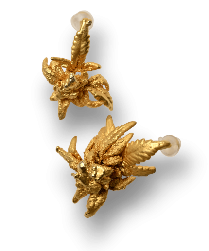 24k gold botanical bud earrings 420karat
