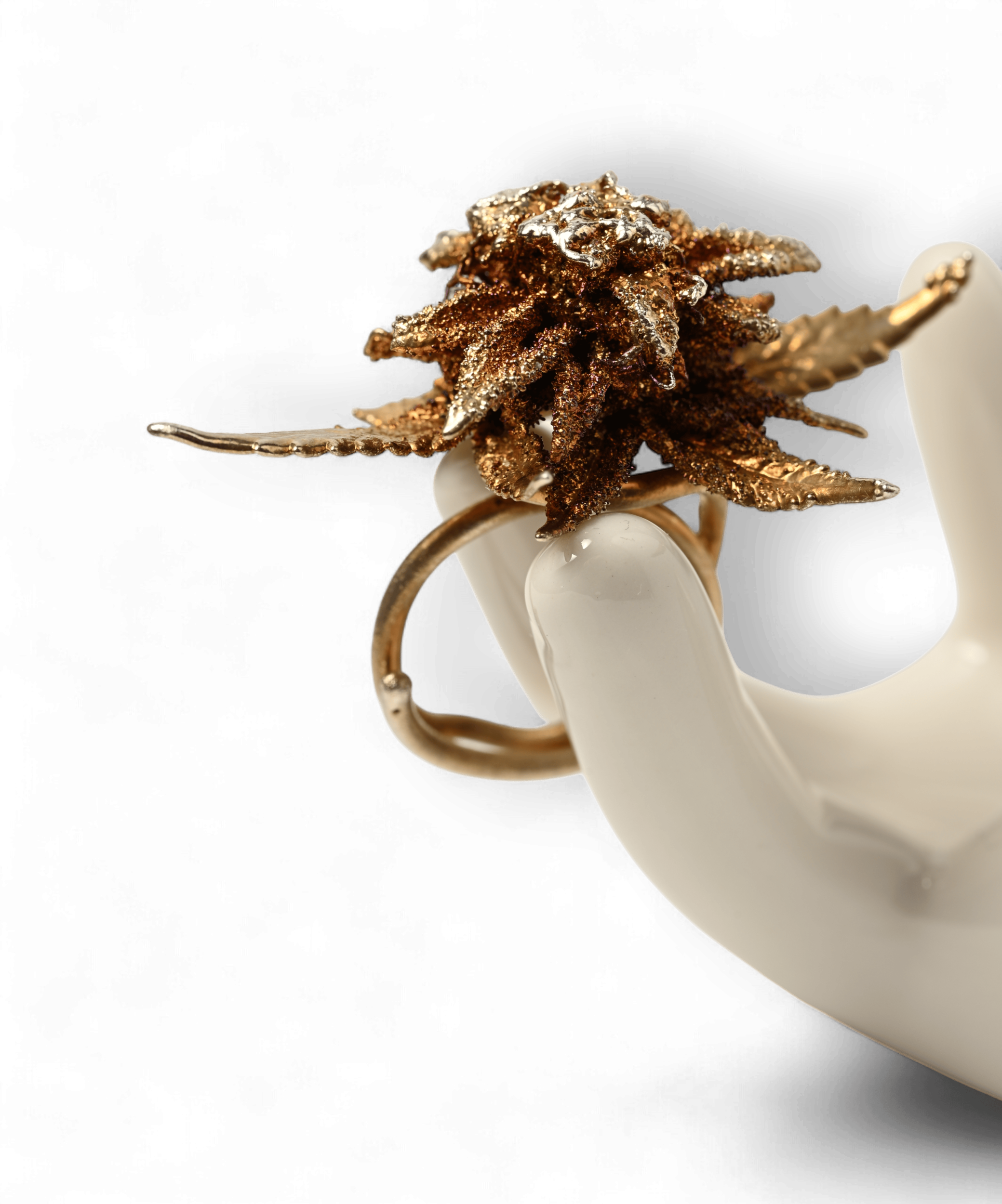 Bague fleur artisanale – Argent – Image 1
