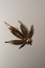 artisan botanical leaf pendant sterling silver