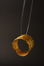 artisan botanical leaf ring solid gold