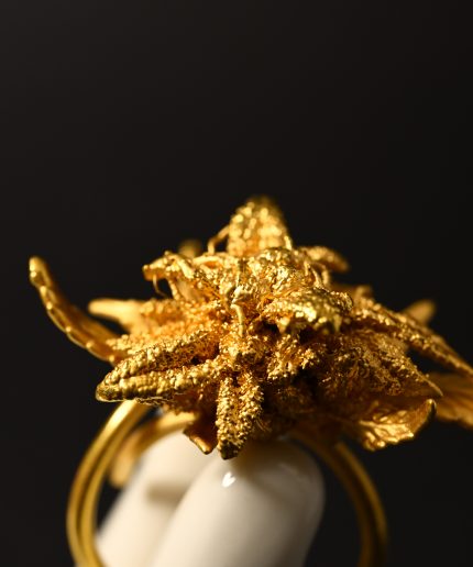 artisan botanical ring handcrafted gold