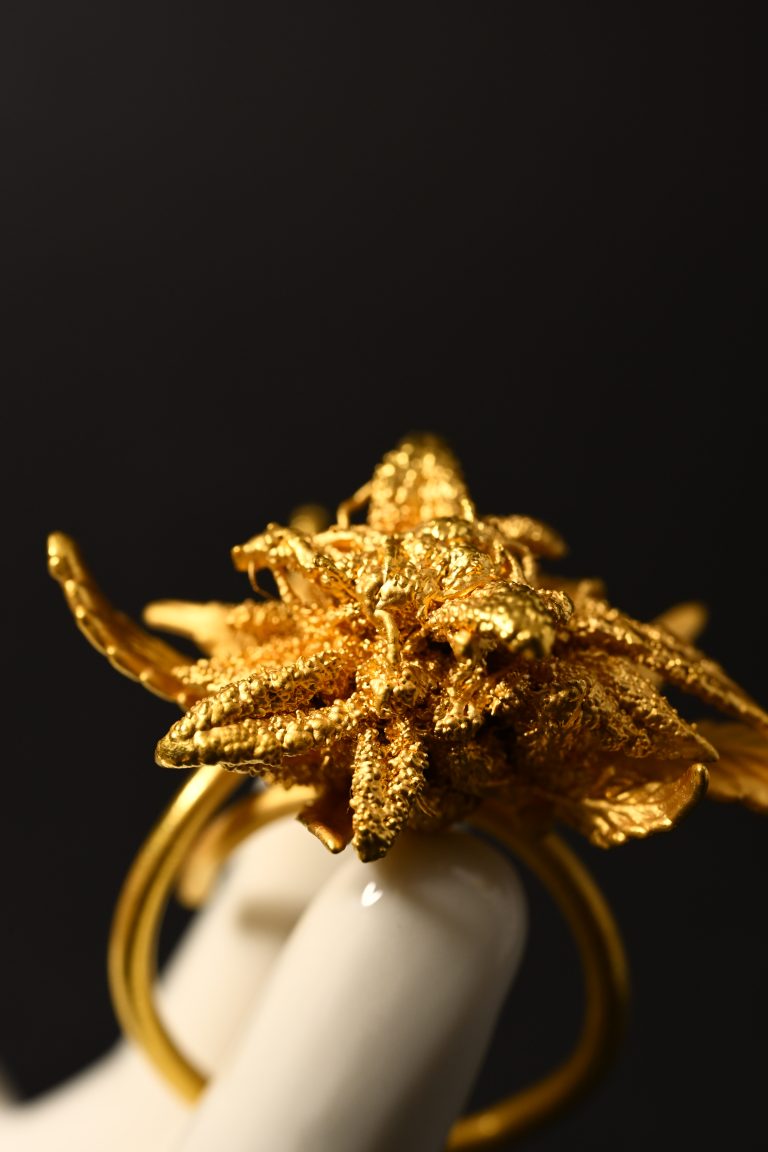 artisan botanical ring handcrafted gold