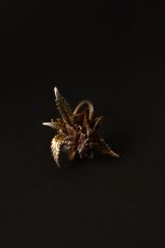 artisan botanical ring silver crystal accents