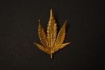 botanical leaf gold pendant handmade jewelry