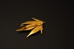 botanical leaf gold pendant one of a kind piece