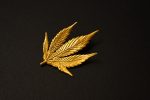 botanical leaf gold pendant real leaf in gold
