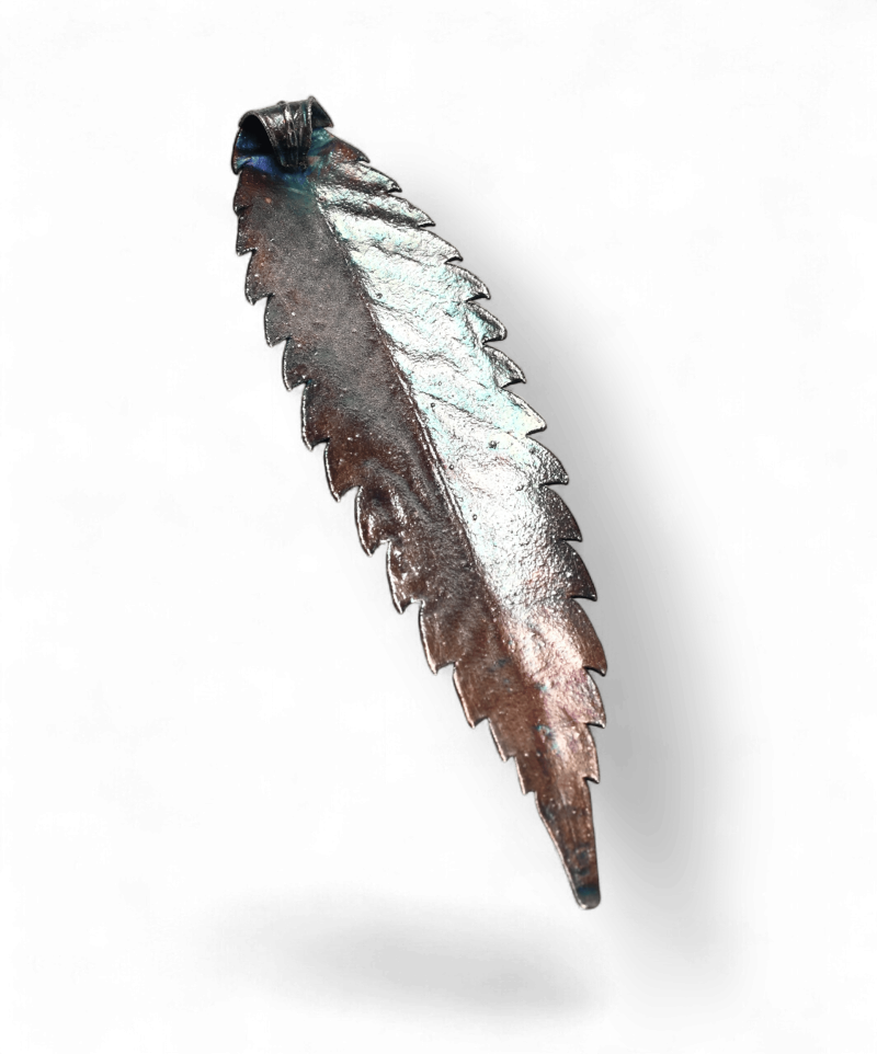 botanical leaf pendant painted silver 420karat