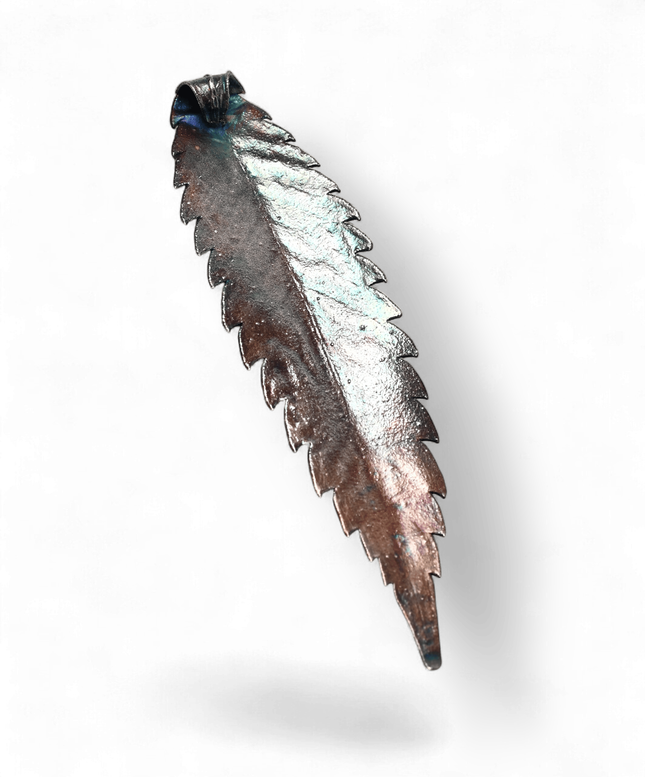 botanical leaf pendant painted silver 420karat botanical leaf pendant painted silver 420karat