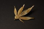 botanical leaf silver pendant