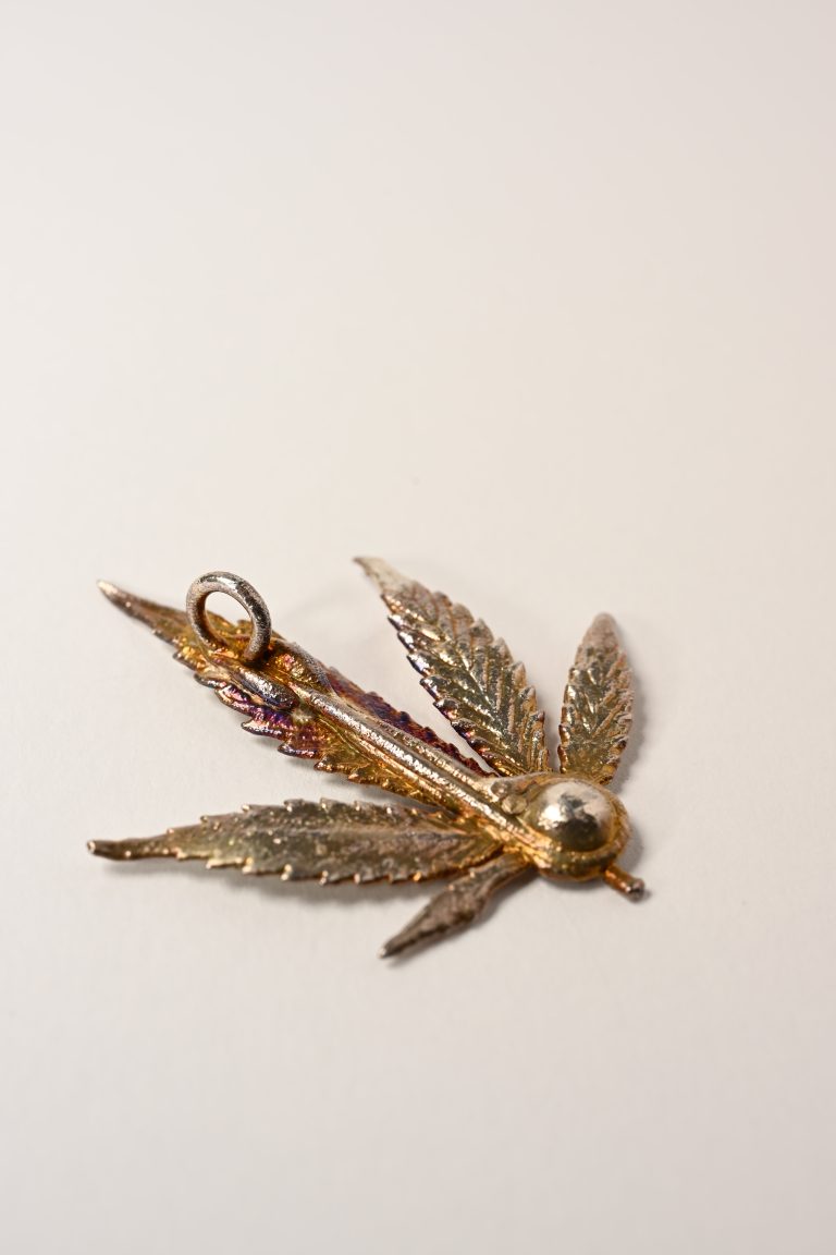 botanical leaf silver pendant nature inspired