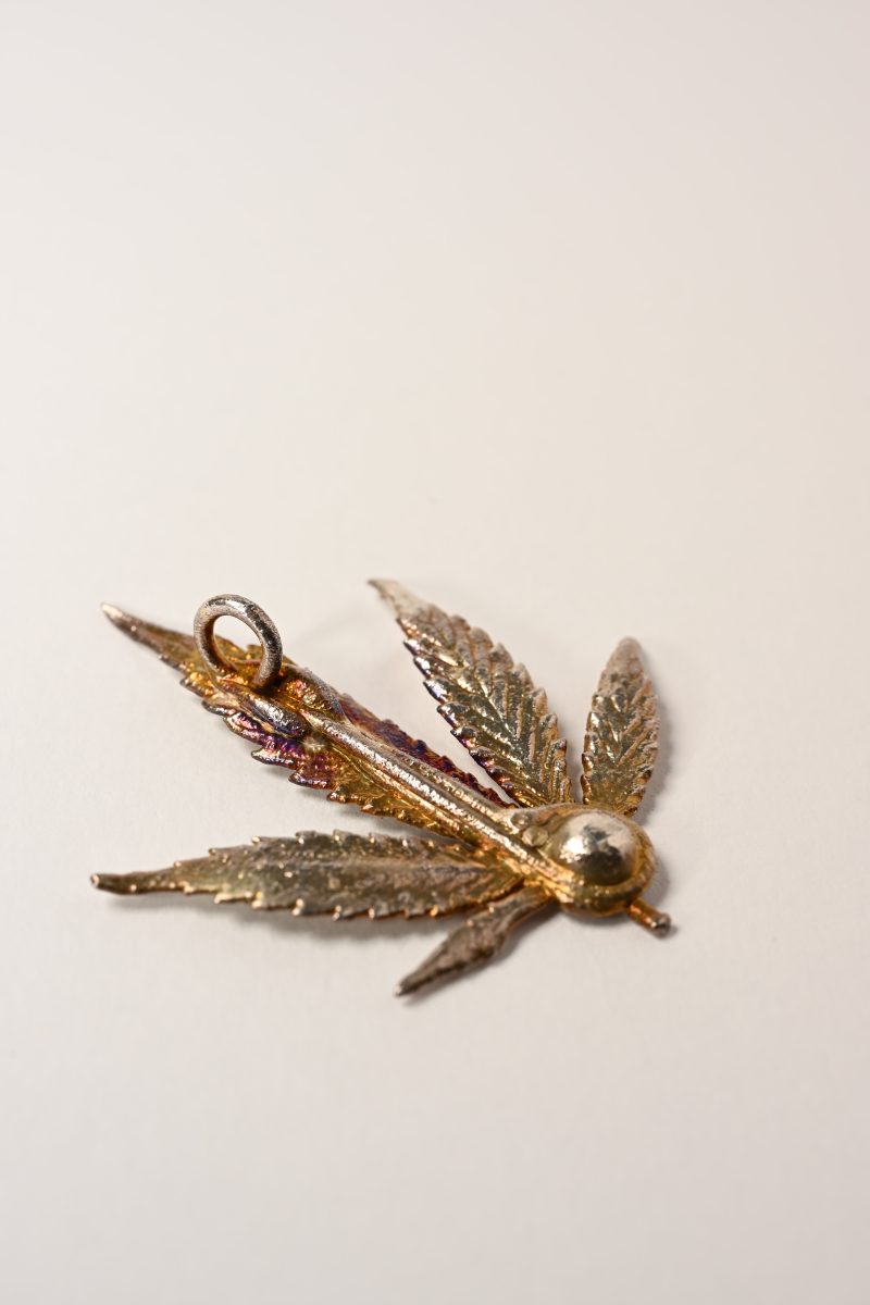botanical leaf silver pendant nature inspired