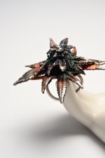 flower ring silver inlay handmade