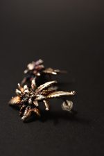 handmade botanical bud silver earrings