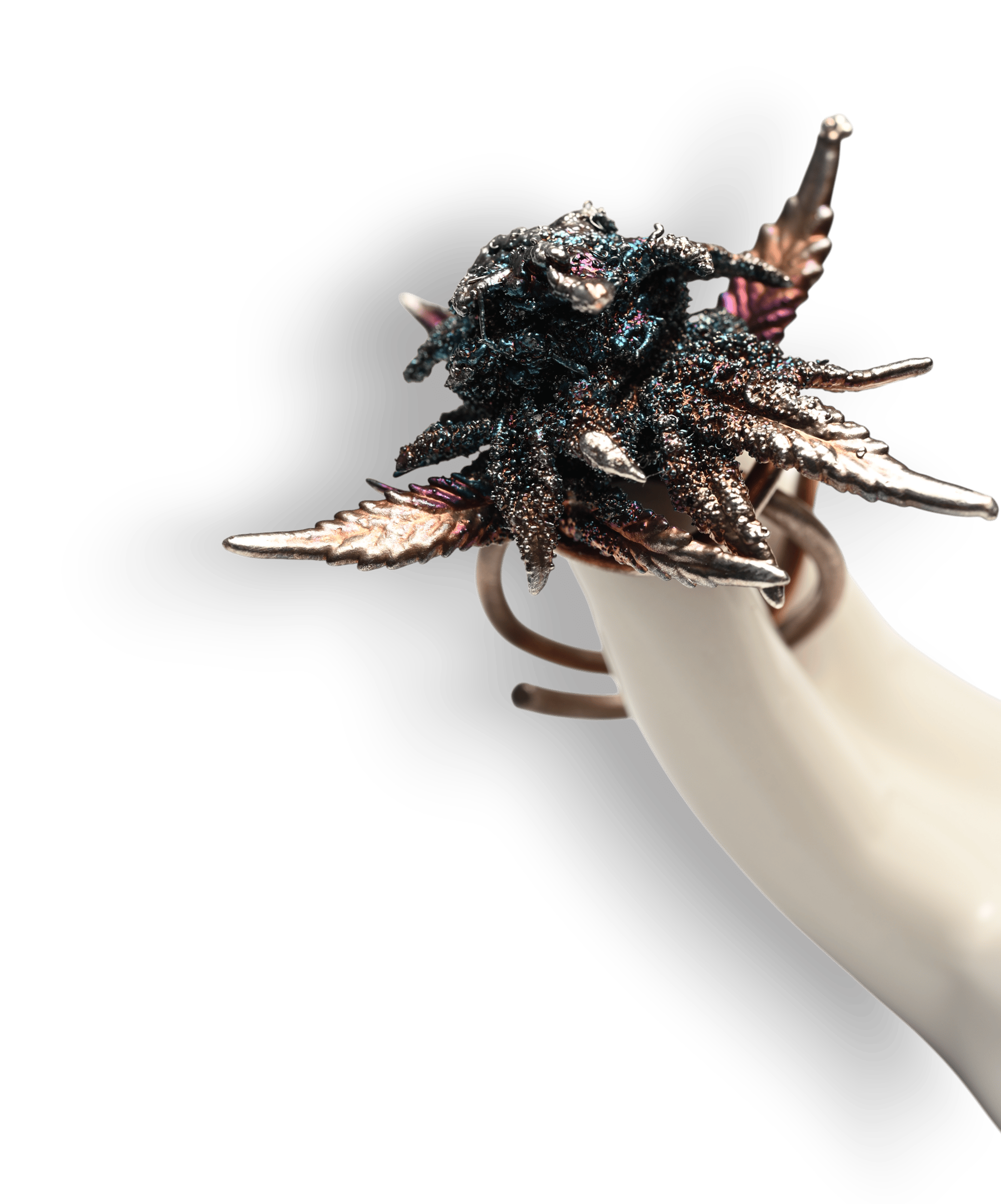 living botanical bud ring silver crystals 420karat living botanical bud ring silver crystals 420karat