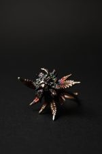 living bud ring botanical silver art piece