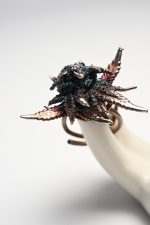 living bud ring nature form in silver