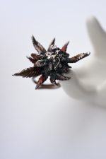 living bud ring organic shape with crystals