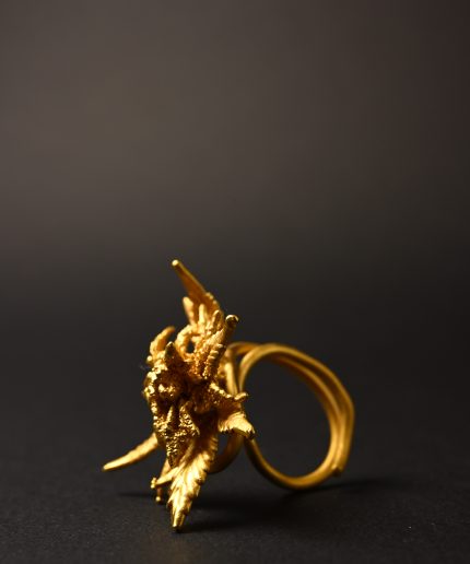 nature inspired botanical bud ring gold