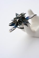 nature inspired botanical ring silver mineral