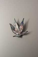 nature inspired leaf pendant silver
