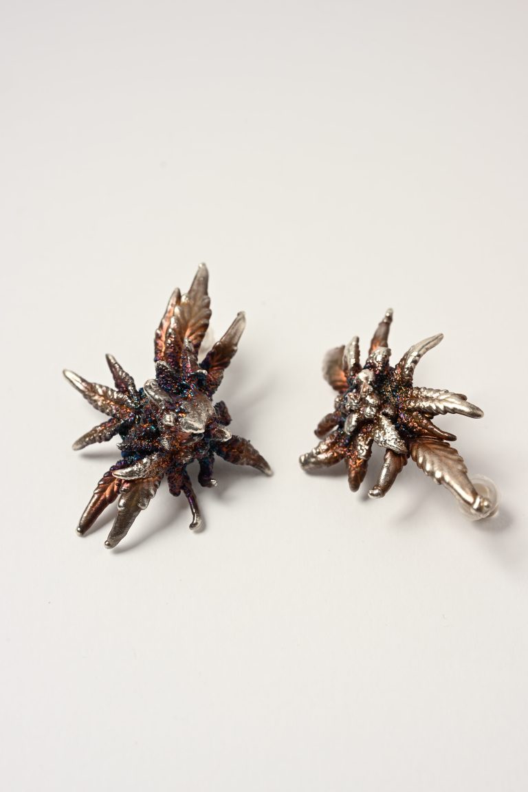 silver botanical bud earrings 420karat