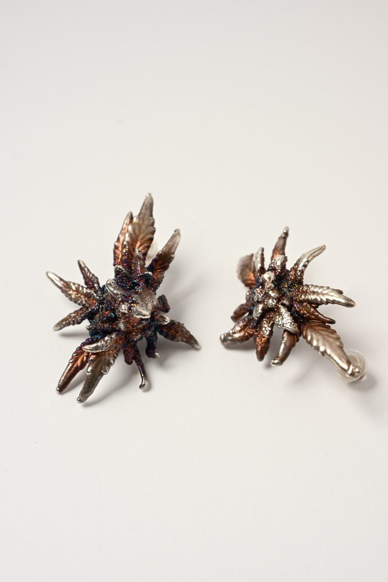 silver botanical bud earrings 420karat