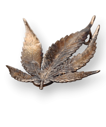 silver cannabis leaf pendant handmade bykarat
