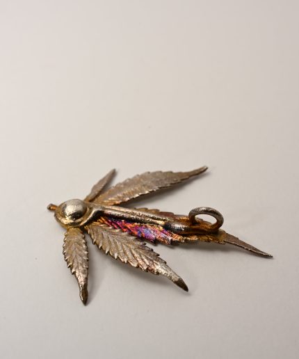 silver leaf pendant handmade botanical jewelry