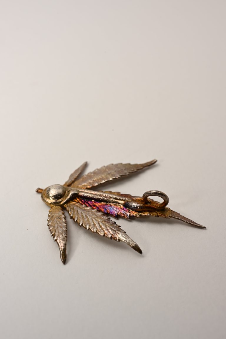 silver leaf pendant handmade botanical jewelry