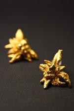 unique botanical bud gold earrings