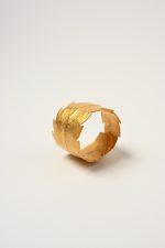 unique botanical leaf gold ring
