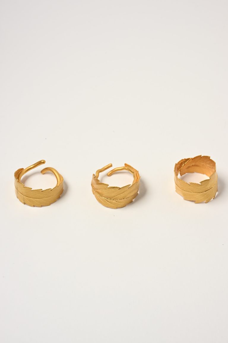 unique botanical leaf ring handcrafted